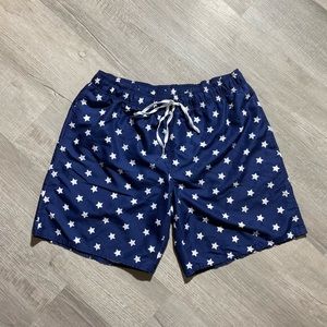 Men’s Navy Star Swim Shorts—X-Large